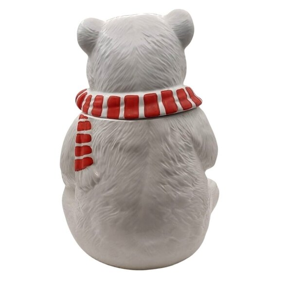 Coca-Cola Always Cool Polar Bear Cookie Jar 1994 Ceramic Coke Christmas Winter - Picture 3 of 11